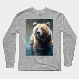 Arctic Grizzly Bear - Oil paint Long Sleeve T-Shirt